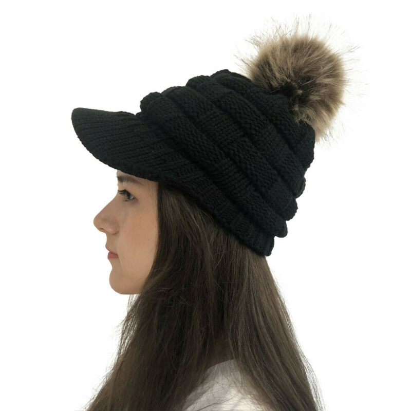 Damen Ente Zunge betroffen Kappe Frauen Warme Gestrickte Wolle Baskenmütze Hütte Mütze Geflochtene häkeln Ski Deckel wickeln Elegent headcaps