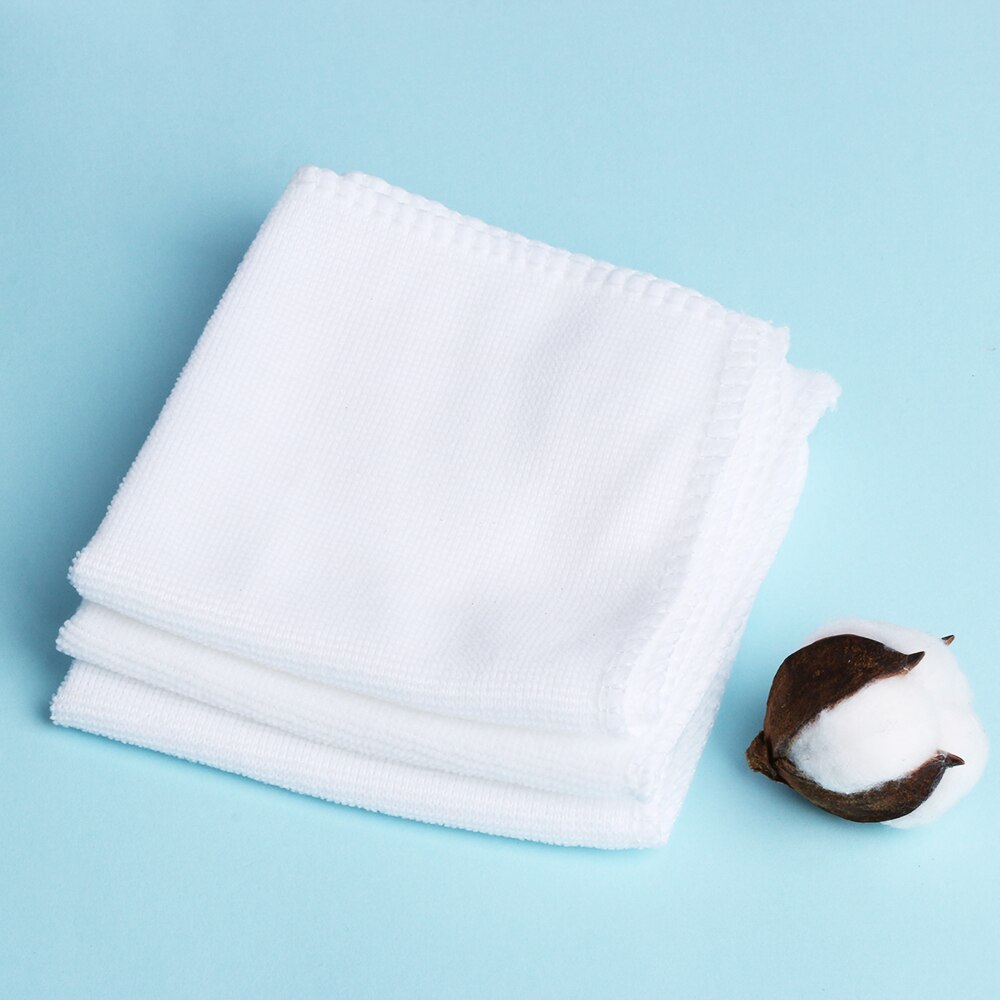 Paño cuadrado blanco de microfibra de algodón para el coche, paño de limpieza para el hogar, cocina, suministros para el hogar, 25x25cm, 2/6/10 Uds.