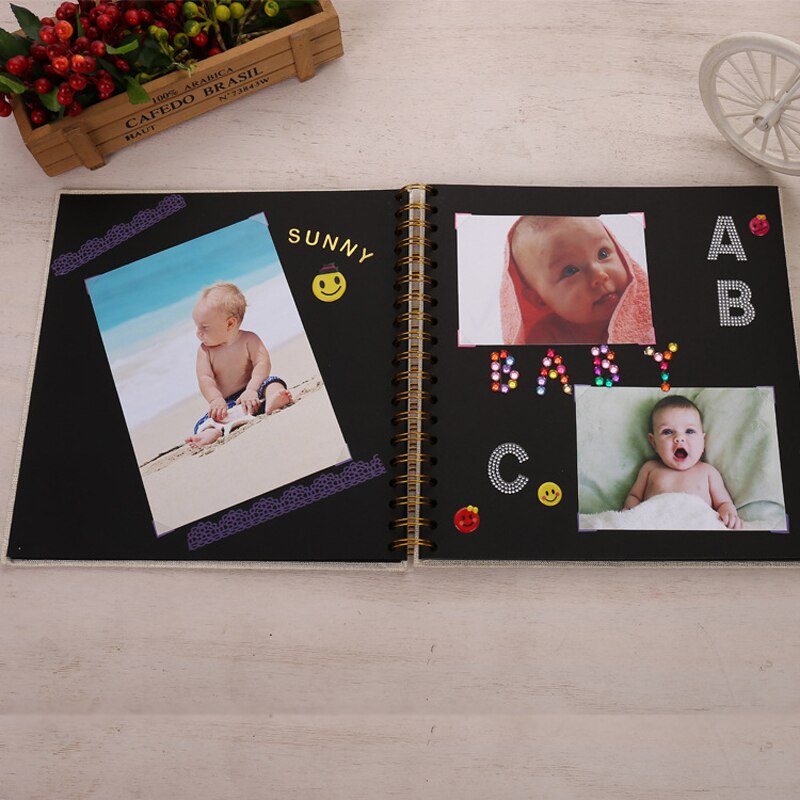 20 Pages Wedding/Baby DIY Photo Album Anniversary Scrapbook Blank Photo Album Cover Kraft Album For Photos For Kids Case Binding