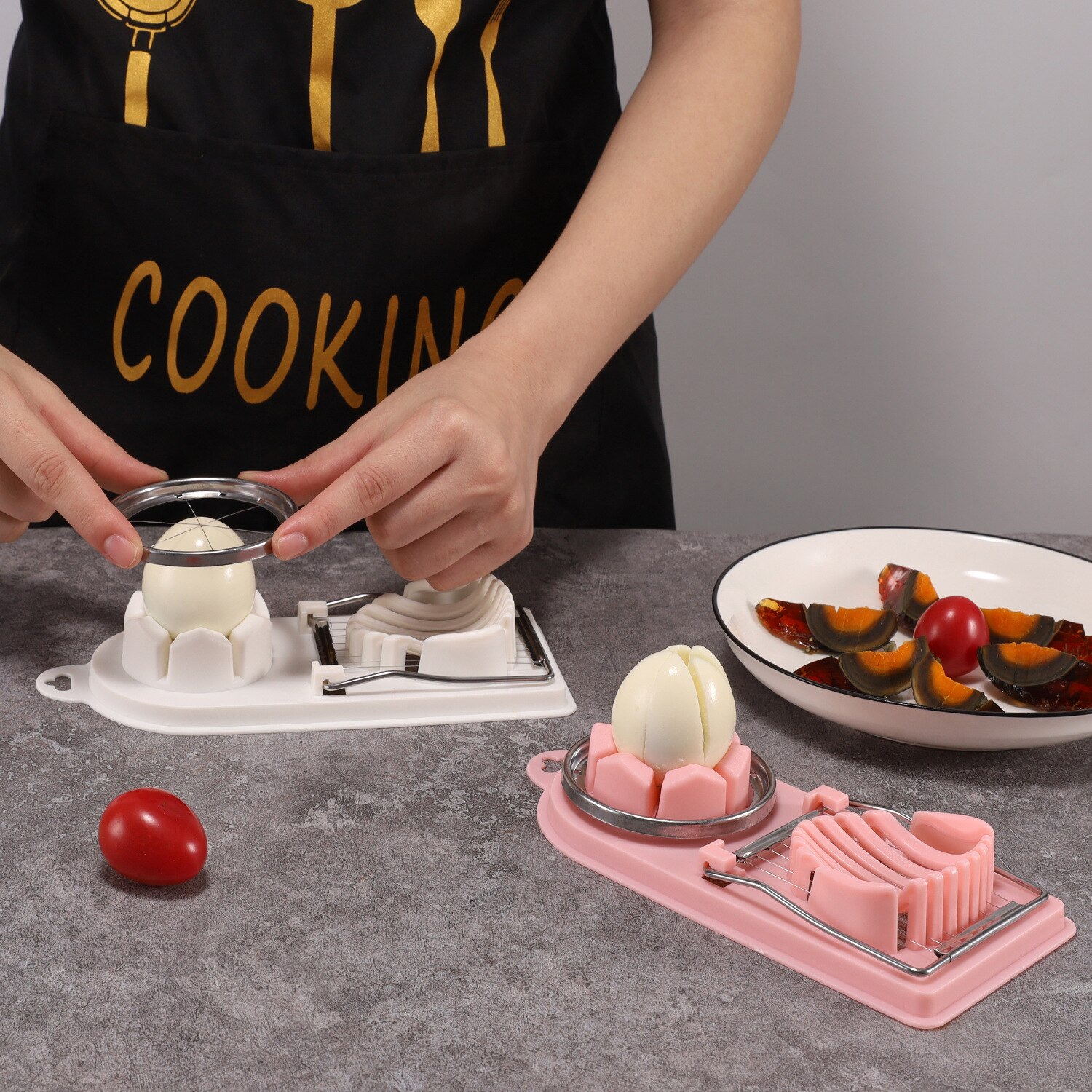 ZOSEIL 2in1 multifunktional rostfrei Stahl Ei Slicer Pro Kochen Eier Cutter Splitter Teiler Küche Spielereien Heimat Zubehör