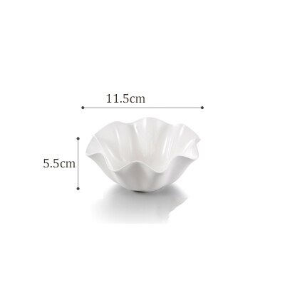flower shaped melamine white big bowl small sauce dish rice bowl 3 sizes for option