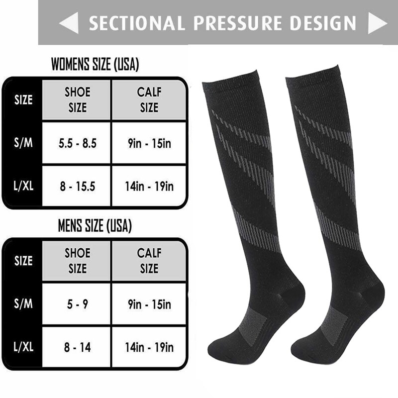 Compressiekousen casual kniehoog/lang bedrukt polyester nylon kousen schoenen accessoires voor dames heren