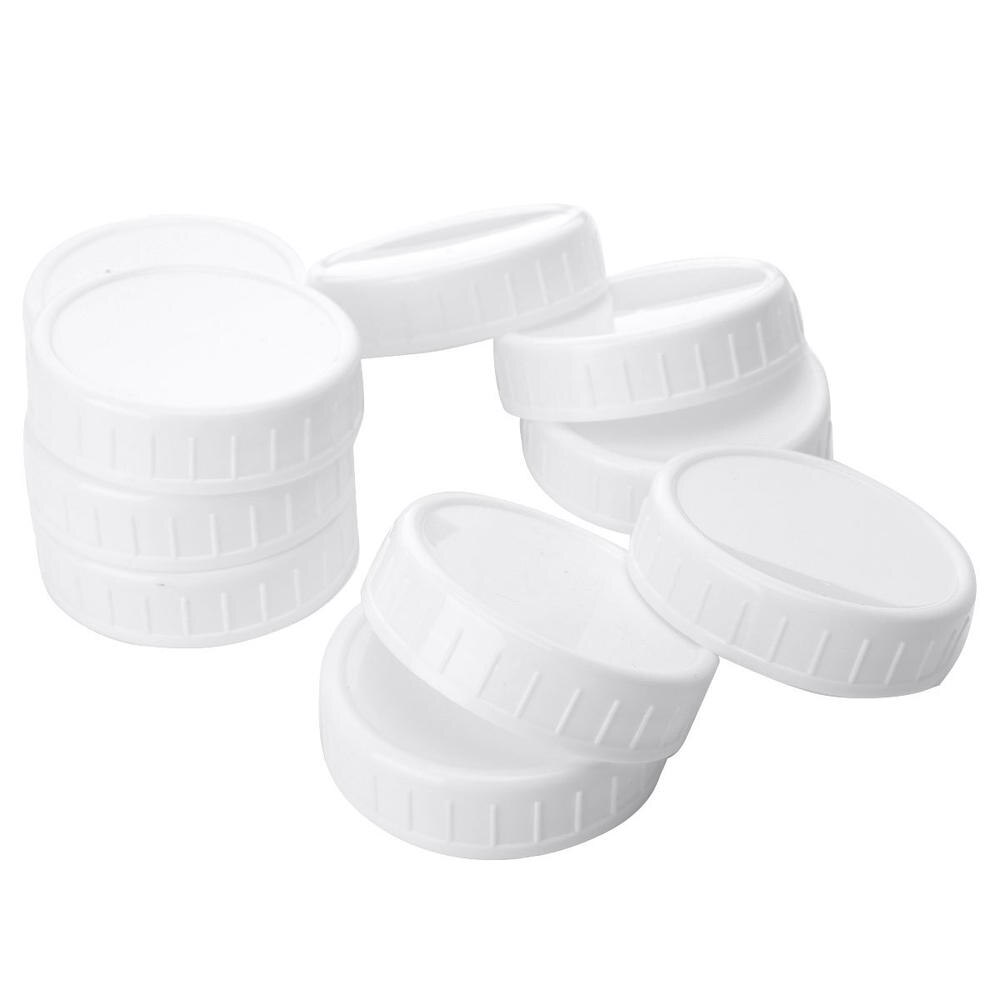 Pack Jar Lids Unlined Ribbed Plastic Cup Lid for Regular Mouth Mason Cannings Leakproof Storage Bottle Caps Cover