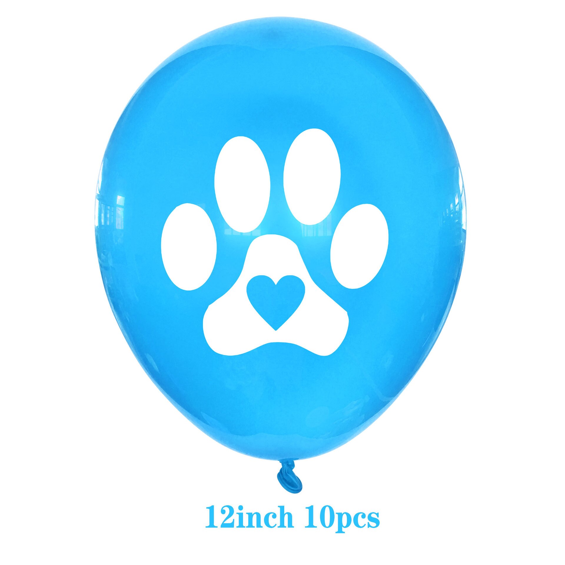 10 Stks/partij Blauw Footprint 12Inch Latex Ballonnen Cartoon Hond Poot Impulsen Gelukkige Verjaardag Decoratie Set Kids Jongen Speelgoed: Default Title
