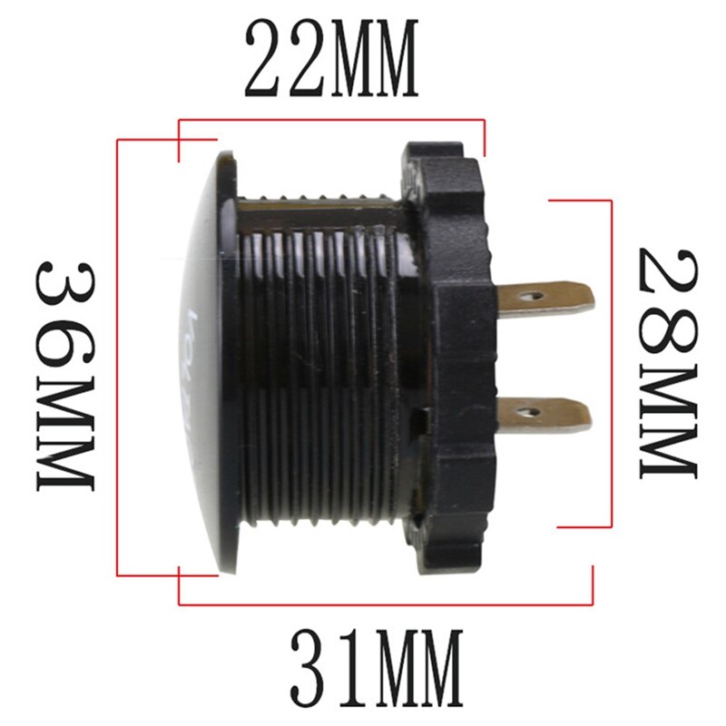 Medidor de voltaje de la motocicleta del coche con el Interruptor táctil impermeable redondo Auto medidor de voltaje del barco 12-24V LED voltímetro Digital del Panel