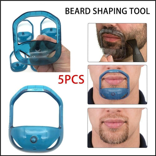 5 stks/set Sik Shaping Tool Shaper mannen Baard Gezichtshaar Baard Scheren Grooming Kit Beard Modeling Tool met Zak