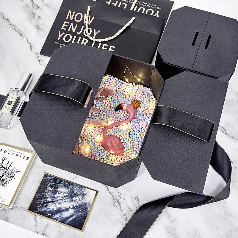 Octogonal caixa de presente sacos de papel para presentes caixa de flor de casamento caixa de doces embalagem de presente suprimentos de festa de aniversário decorações