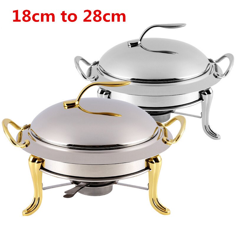 Olla gruesa de acero inoxidable para alcohol, olla seca dorada, pequeña, para restaurante, hotel, comercial, para freír