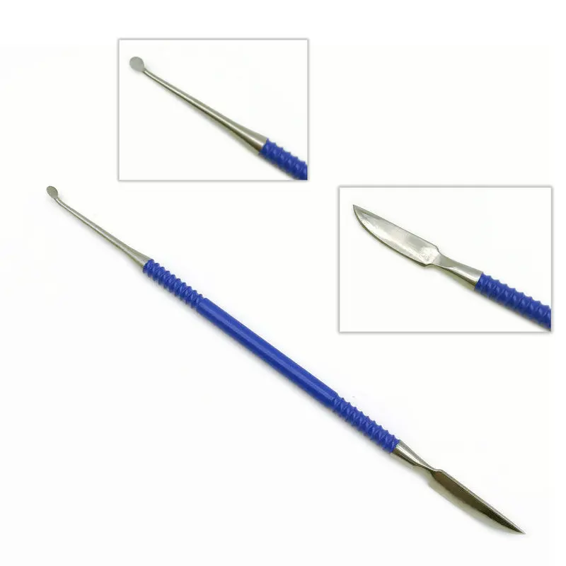 Espátula para mezclar cera Dental, cuchillo, instrumentos de resina de relleno compuesto, herramientas de maquillaje, materiales de dentista, extremos dobles, 1 ud.: Negro