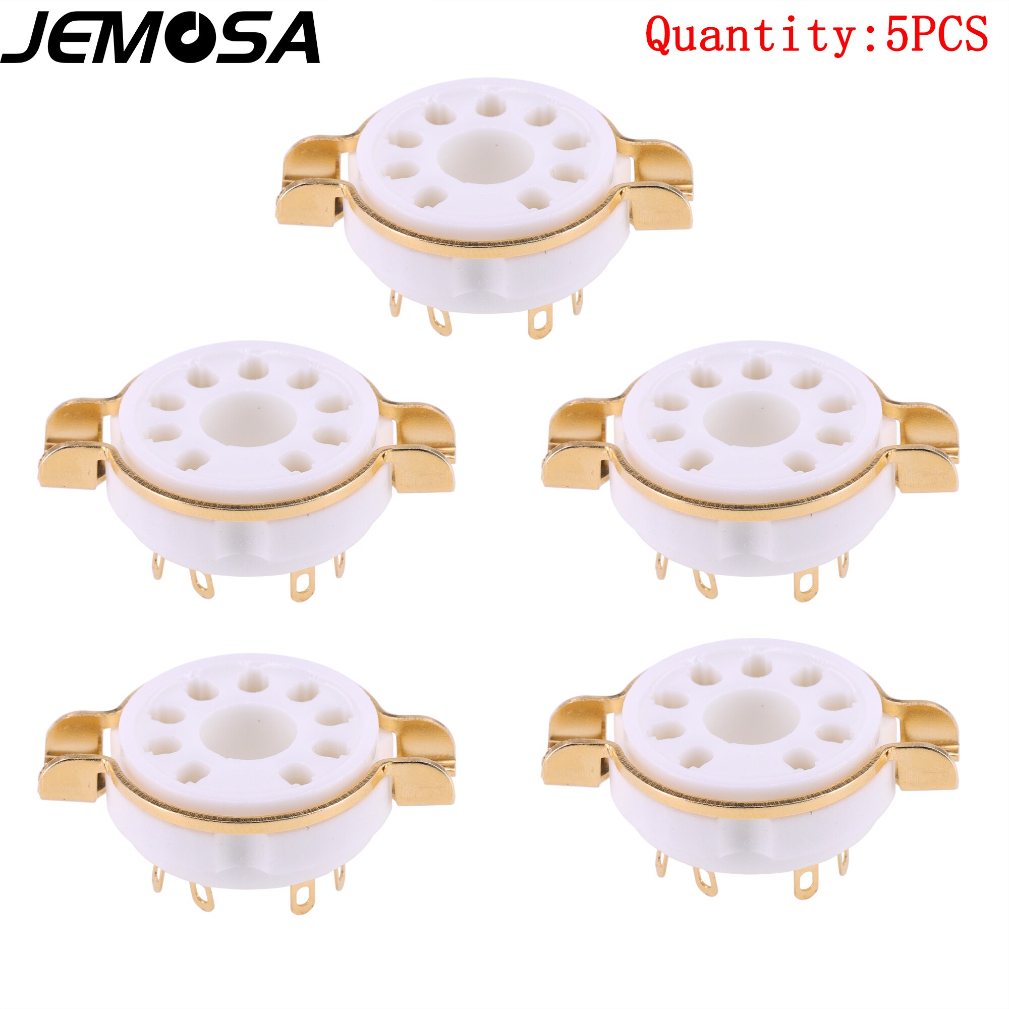 Keramische Grote 9Pins Buis Socket B9D Valve Socket GZC9-2 Voor EL504 PL504 EL519 PL519 6p12p Vacuüm Buis Versterker Vintage audio Hifi: Gold Plated 5PCS