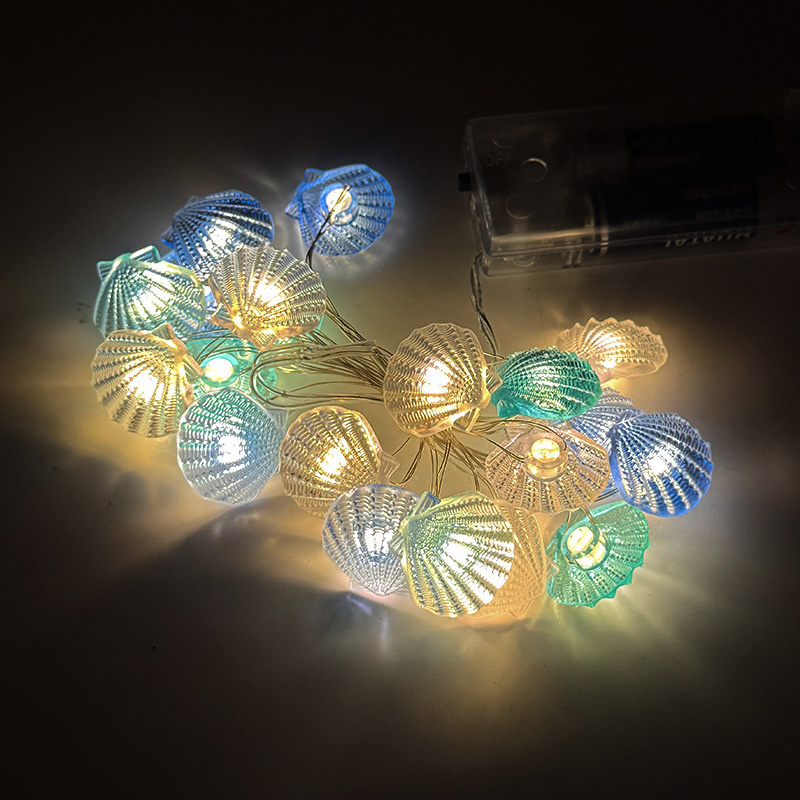 2M 20LED Ozean Thema String Licht Muschel Seestern Fee Licht Girlande Kinder Meerjungfrau Geburtstag Party Gefälligkeiten Unter dem meer Dekor: Tiefe Blau