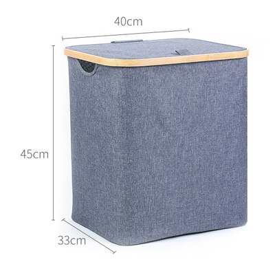 Laundry Basket with Lid Large Bamboo Dirty Clothes Hamper with Handle Waterproof Collapsible Laundry Hamper Storage: Grey with Cover