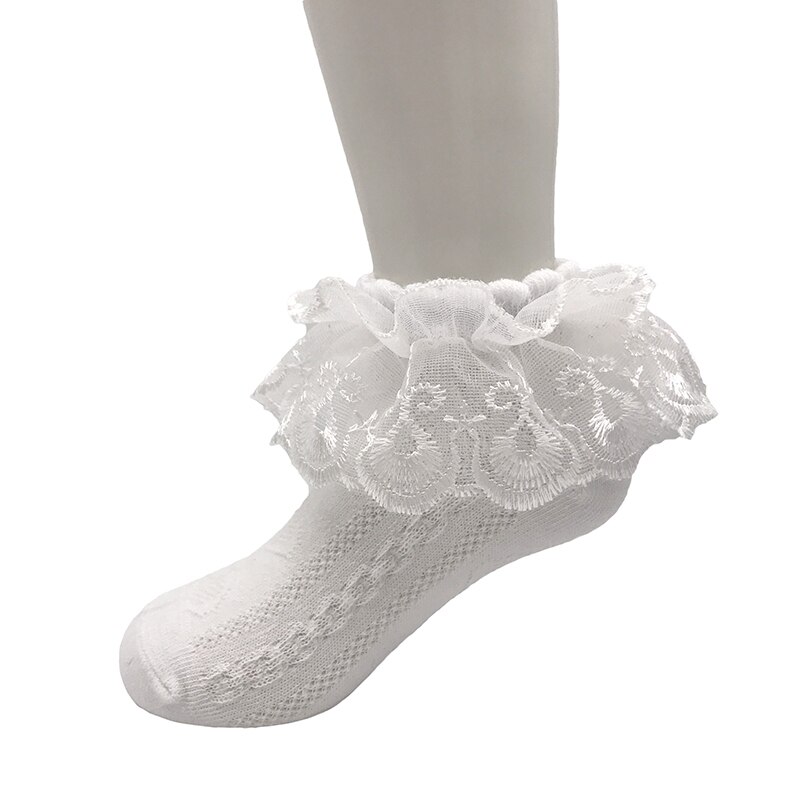Arrivals Baby Girls Beautiful Princess Lace Socks Noble orange yellow color lace socks for kid girls 2-8 Years: White / XL 6 to 9 Years