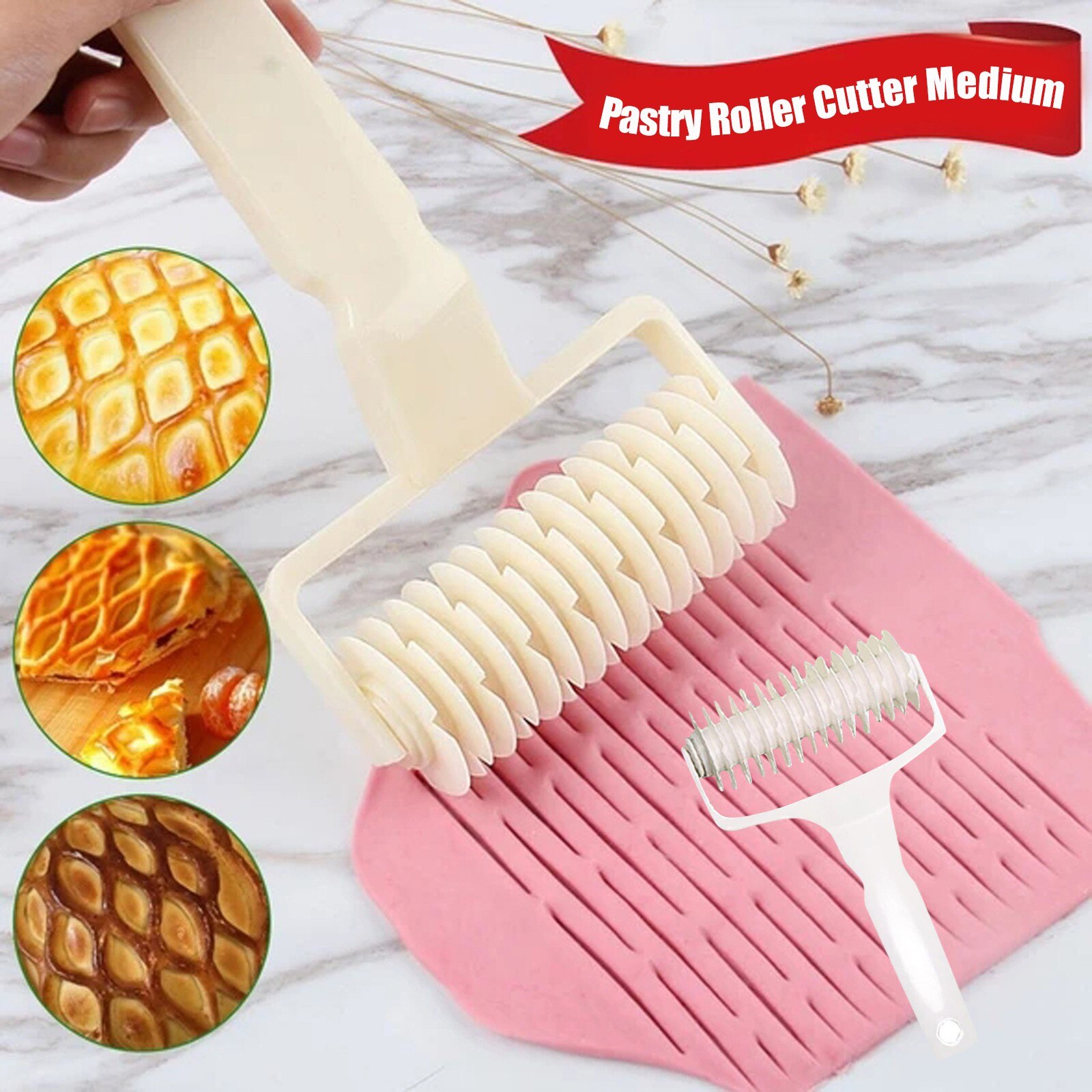Roll Glad Rooster Roller Cutter Cookie Pie Pizza Bakken Tool Pastrys Roller Pie Pizza Pastry Craft Keuken Accessoires: M 