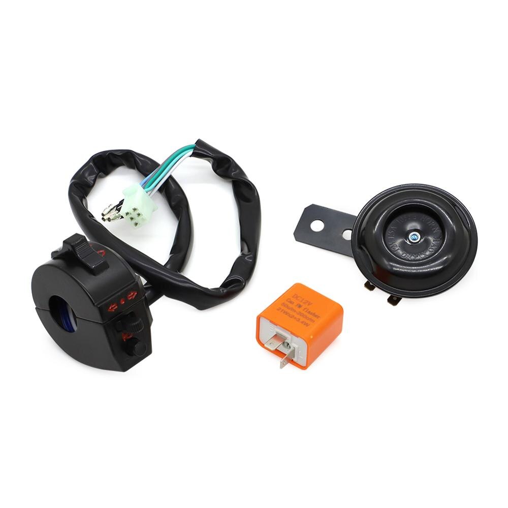 Motorcycle Handlebar Switch Universal Light Turn Signal Headlight Switch Flasher Relay Horn for Honda Yamaha Suzuki Kawasaki