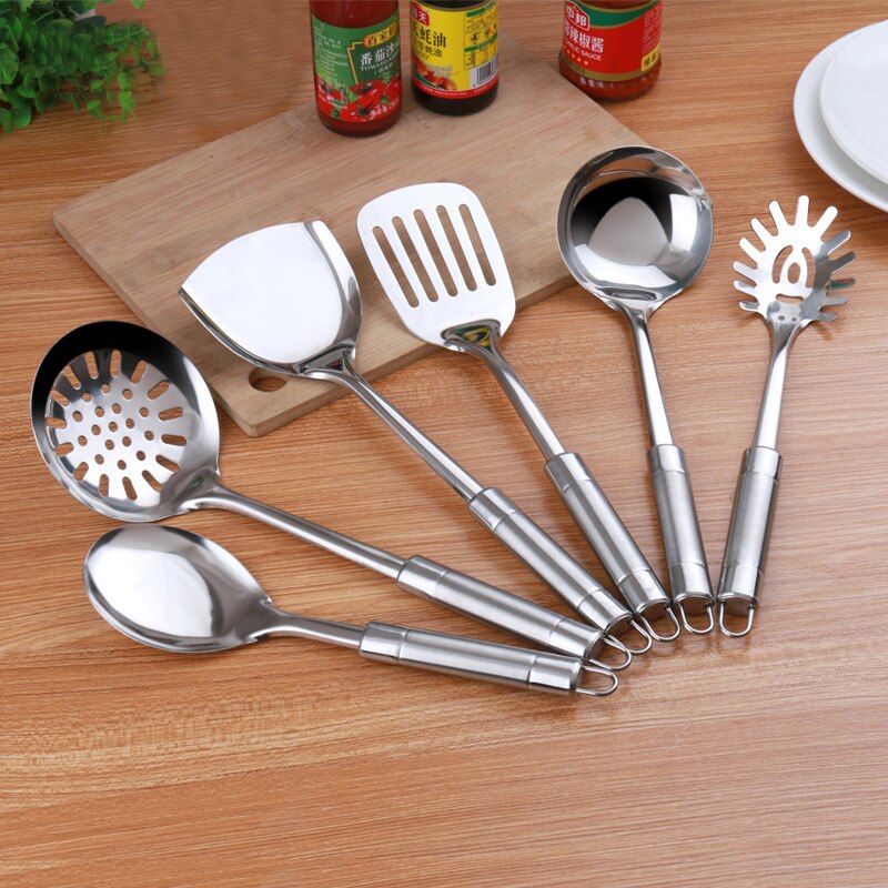 7 Pcs Roestvrij Staal Kookgerei Set Vergiet Spatel Schop Lepel Keukengerei Gadgets Home Keuken Accessoires Set