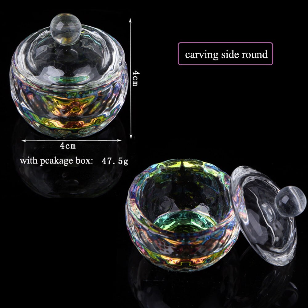 1 Pc Acrylic Nail Art Powder Liquid Cup Holder Container Manicure Glass Salon Bowl Tool Rainbow Crystal Cup Nail Art Salon Tools