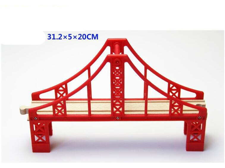 EDWONE tutti i tipi di ponte in legno treno magnetico faggio accessori per binari ferroviari in legno adatti per binari Biro in legno: Big Bridge