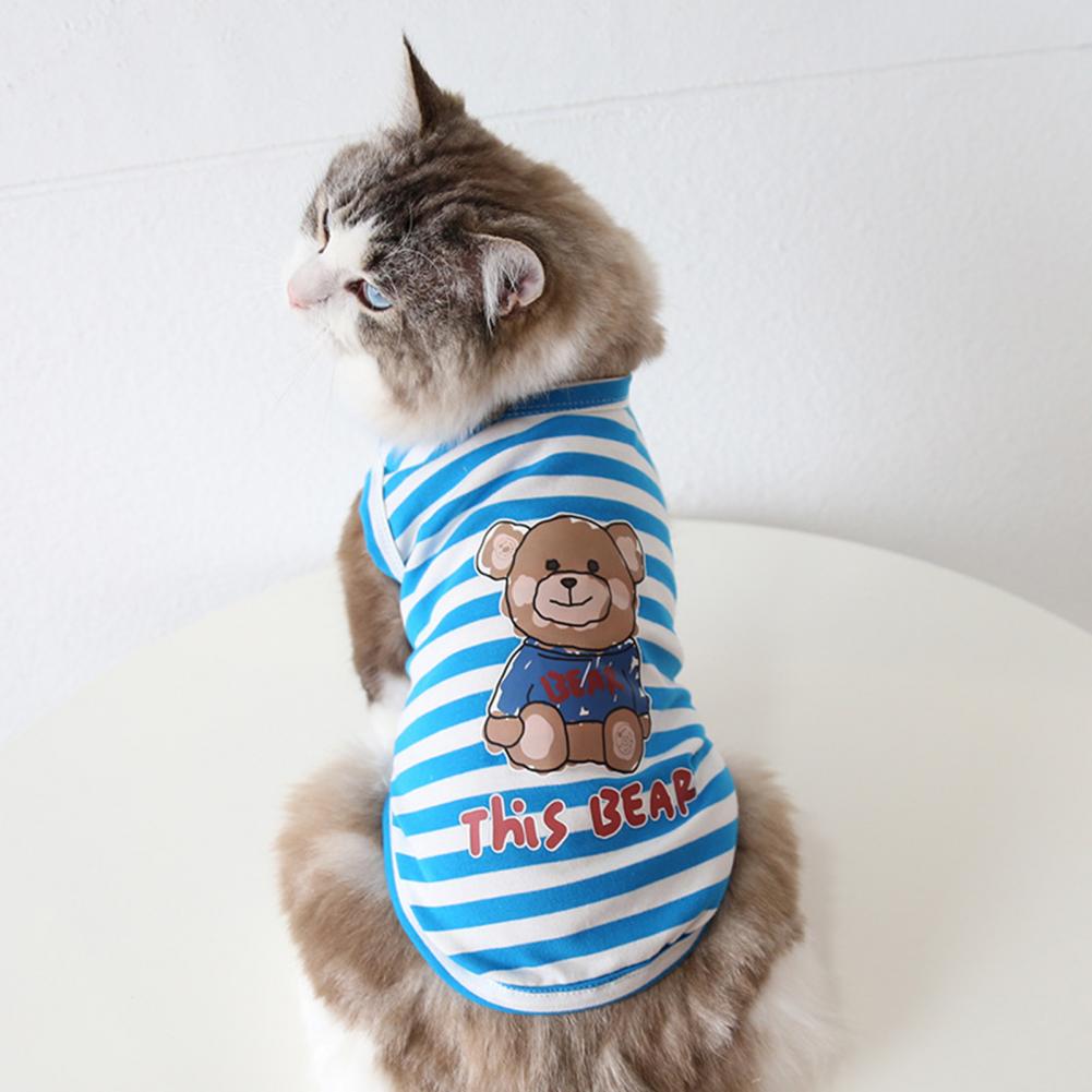 Nuttig Hond Mouwloos Shirt Voorkomen Benauwdheid Dierbenodigdheden Huisdier T-shirt Hond Shirt Gestreepte Patroon Voor Home Hond Vest