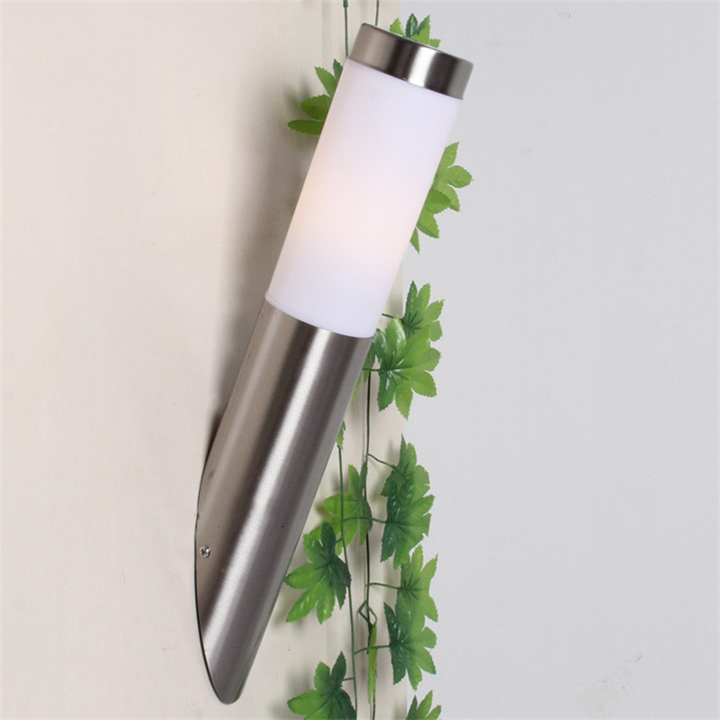 Modern Outdoor Light Waterproof Stainless Steel Wall Lights E27 For Garden Balcony Corridor Exterior Wall Lamps Fixtures Sconce: Light Grey / Warm White / 6W