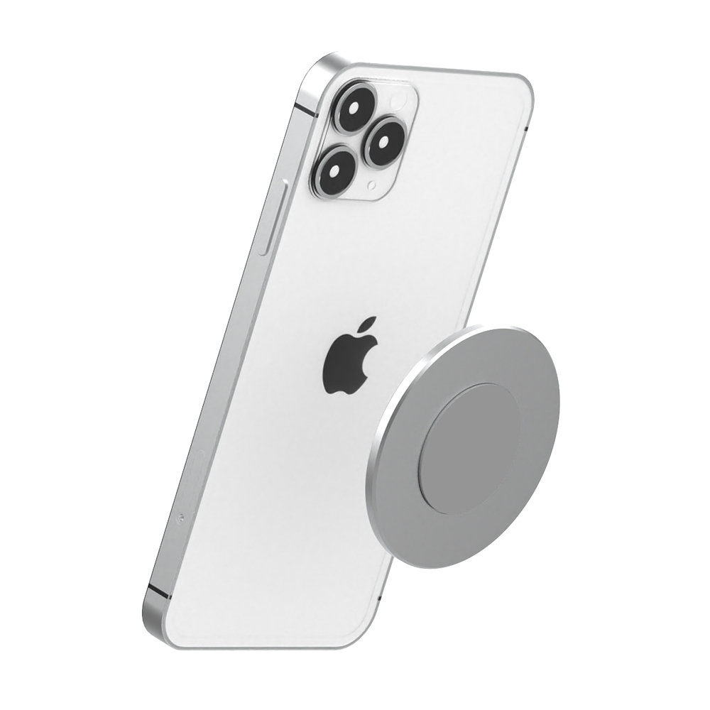 Magnetische Zuig Wall Mount Voor Iphone 13 / 12 Mini Pro Max Dunne Aluminiumlegering Muur Holder Mobiel Stand W/ Strip Lijmen: 1ps Plate