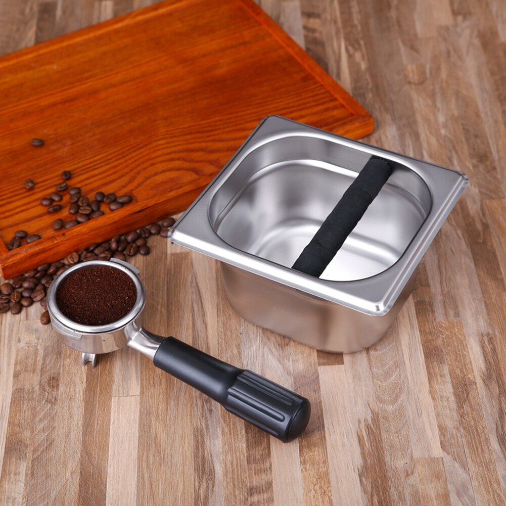Caja portátil de acero inoxidable para residuos de café en polvo, contenedor de reciclaje de café molido para el hogar