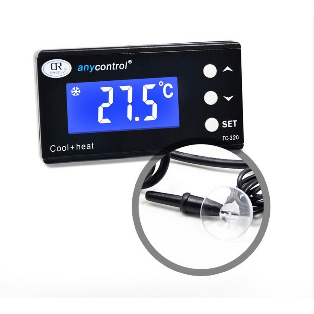 Digital temperaturregulator timer dag nat krybdæmper termostat til akvarium pid kontrol akvarium varmelegeme køler