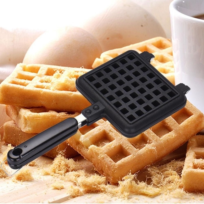 Household Waffle Bake Mold Kitchen Gas Non-Stick Waffle Maker Pan Mould Mold Press Plate Waffle Iron Baking Tools 29