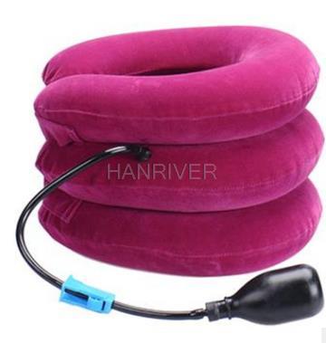 ! Cervical traction apparatus with inflatable neck neck stretcher health care toolsRelax tensions ease fatigue massage neck: Red