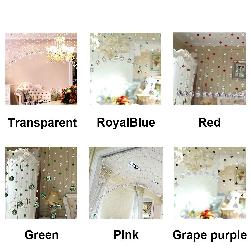 Crystals Glass Beads String Curtain Window DIY Wall Home Decor Wedding Backdrop Festive Decor