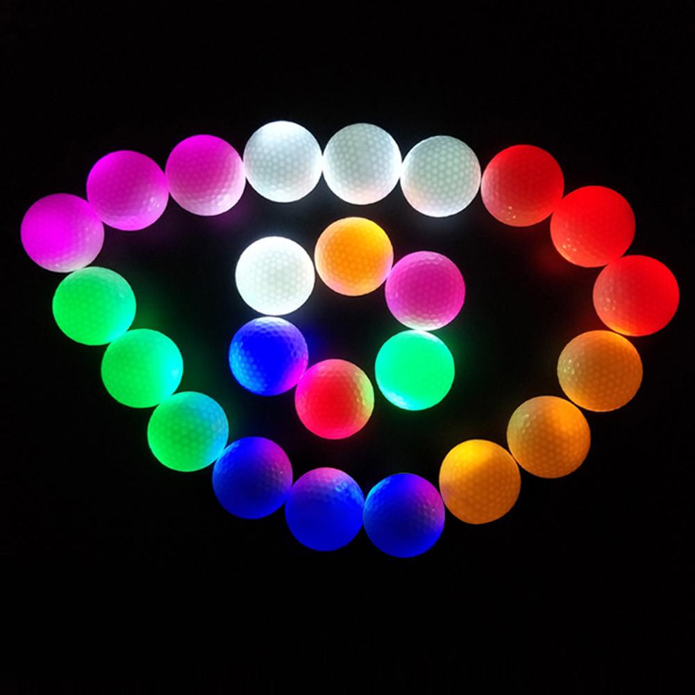 Synthetic Rubber Golf LED Luminous Ball Multi-color Permanent Bright Ball
