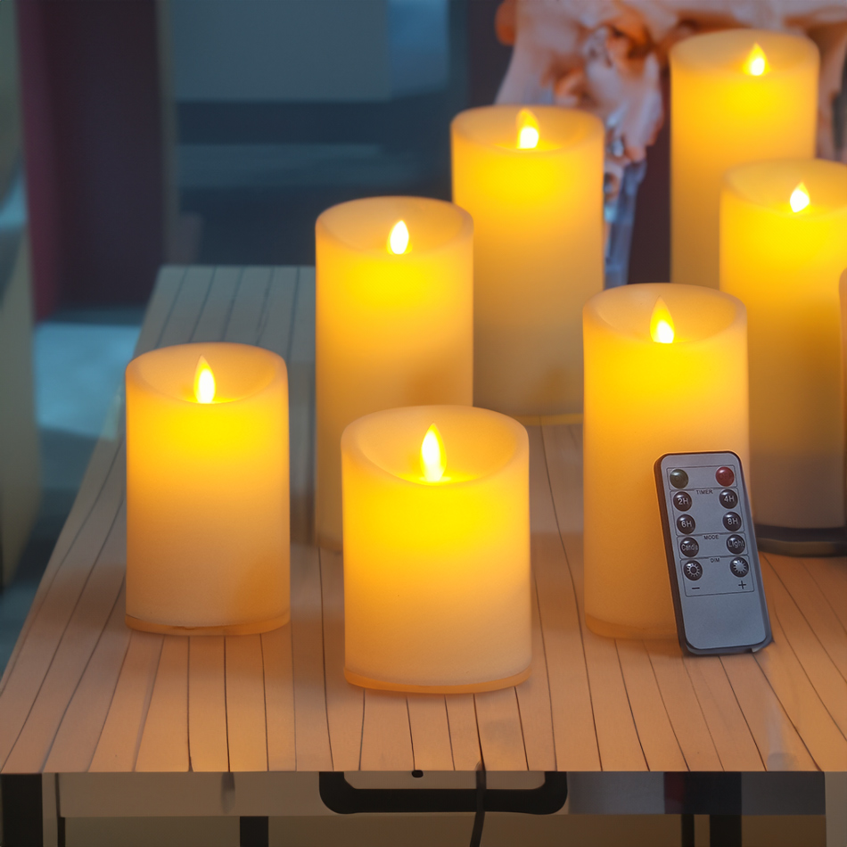 Dansende vlam LED-kaarsen met timer-afstandsbediening, kaarslicht voor lantaarns, bruiloftskaarsen, feestverlichting, woondecoratie, 3 stuks per set