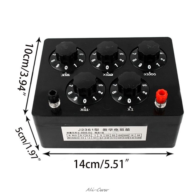 Caja de resistencia Variable de 0-9999,9 Ohm, equipo Experimental de resistencias para enseñanza física y escolar