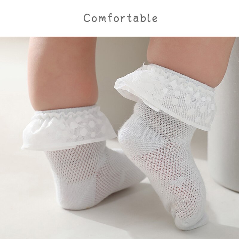 Spitze Rüsche Neugeborenen Baby Socken Weiche Sommer Gittergewebe Atmungsaktive Baby Mädchen Socken Kleinkind Kleinkind Anti-Unterhose kurz Socke Sokken