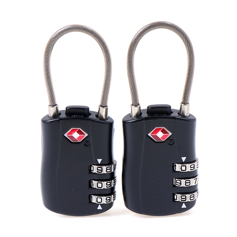 2Pcs/Set 3 Digit Black Luggage Lock Number Lock Luggage Travel Luggage Trolley Lock Top