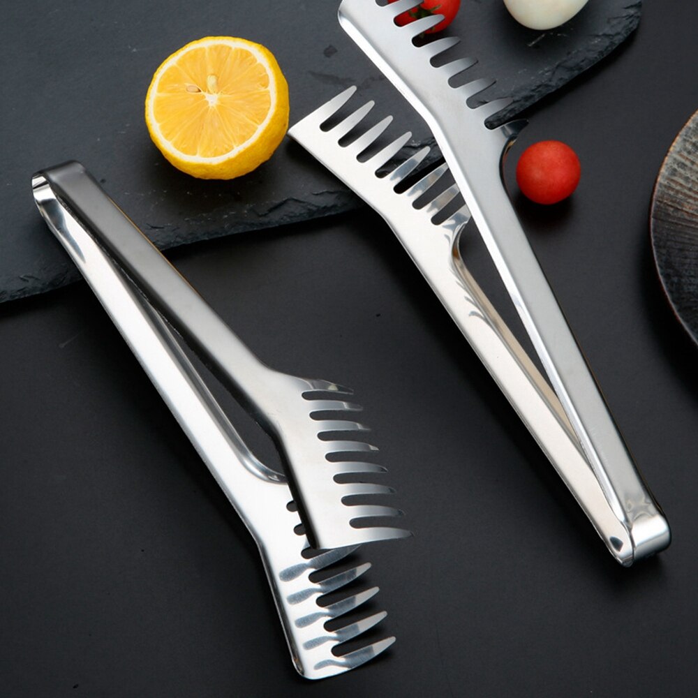 Pinça de macarrão de aço inoxidável 9 familiar, pinças para macarrão, espaguete, pinças para alimentos, utensílios de cozinha de aço inoxidável, acessórios de cozinha