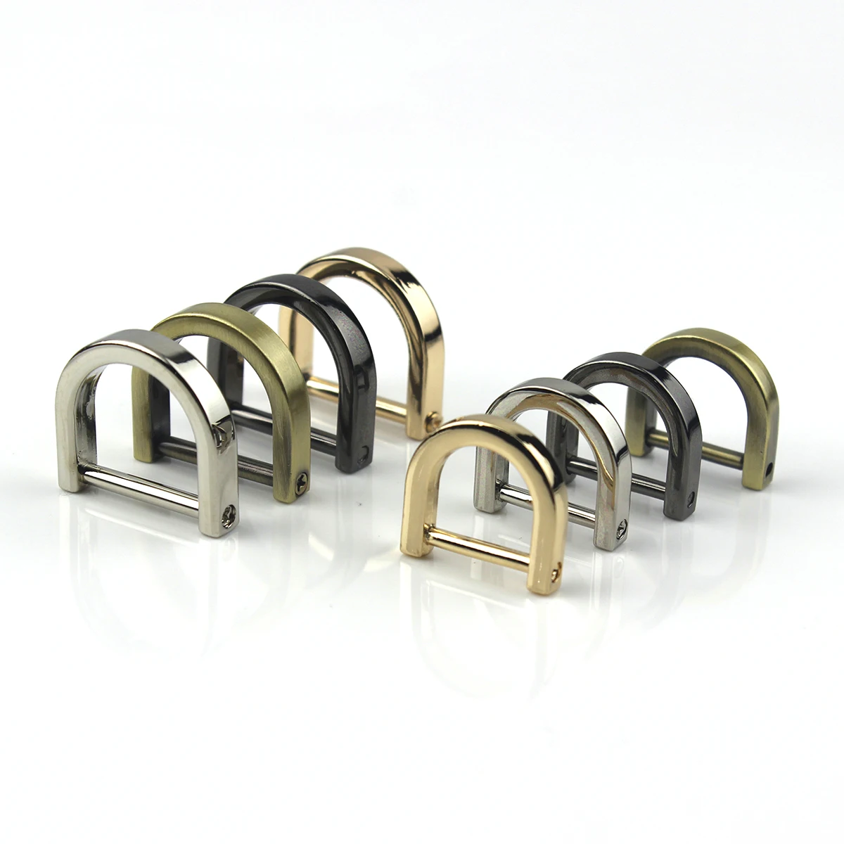2pcs Metal D Ring Detachable Dee Rins Buckle Removable Shackle Clasp for Leather Craft Bag Strap Parts Pet Collar Accessories