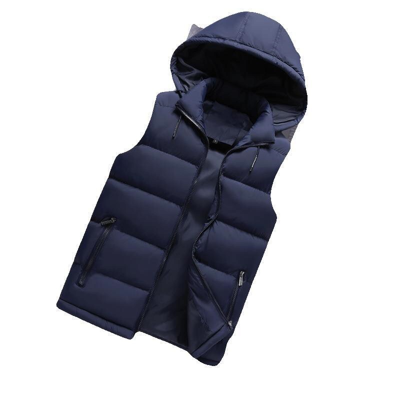 Ymwmhu-gilet d'automne sans manches pour homme, 6XL, gilet à capuche, à la , solide, grande taille, Streetwear, ample et coupe