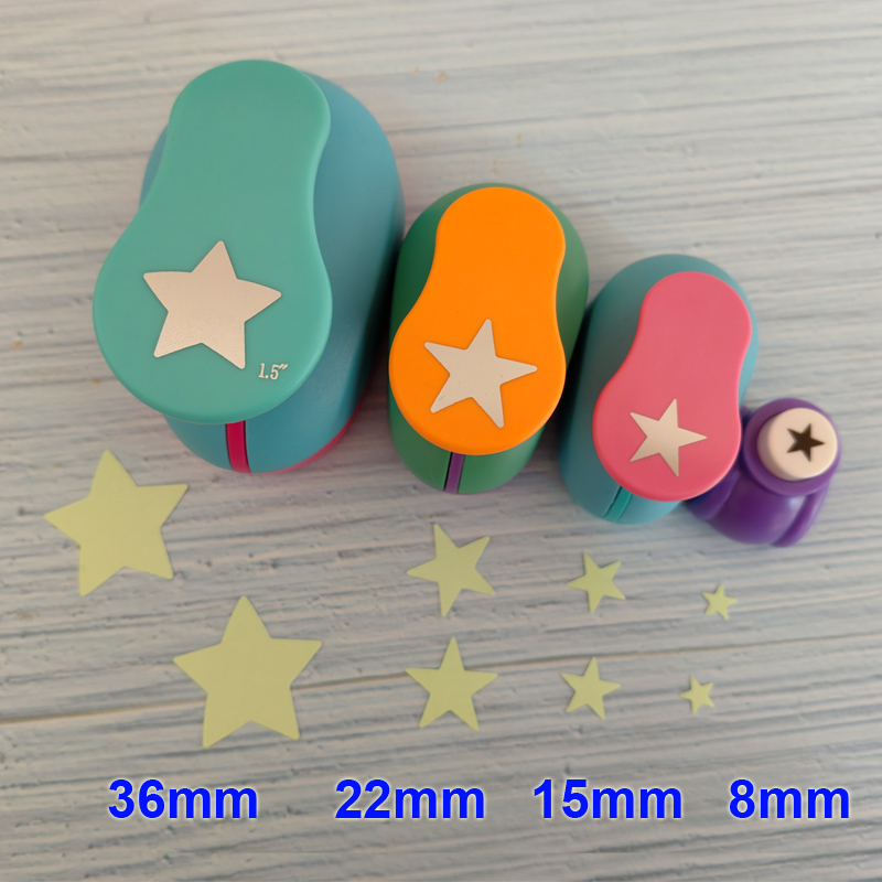 1pc 3" 2" 1.5" 1" Star Shape Craft Hole Punch Paper Cutter Scrapbooking School Puncher EVA Embossing Tool: green
