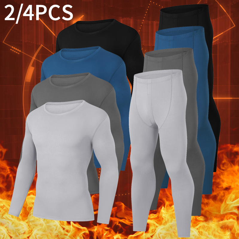 2/4 peças conjunto de roupa interior térmica masculina e adolescente simples e elegante manga longa camisa de fundo calças de cintura elástica p