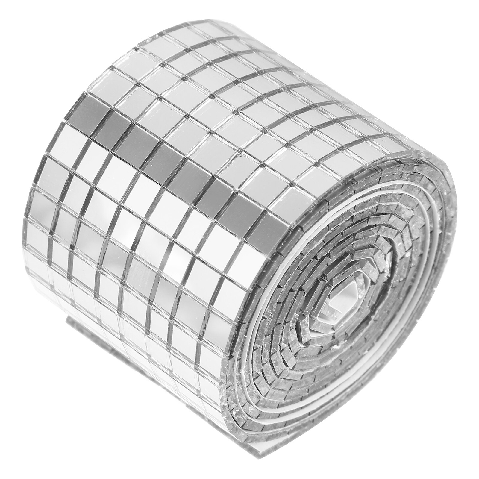 1 Roll Zelfklevende Glas Mini Vierkante Spiegel Mozaïek Sticker Mozaïek Muur Sticker: Zilver