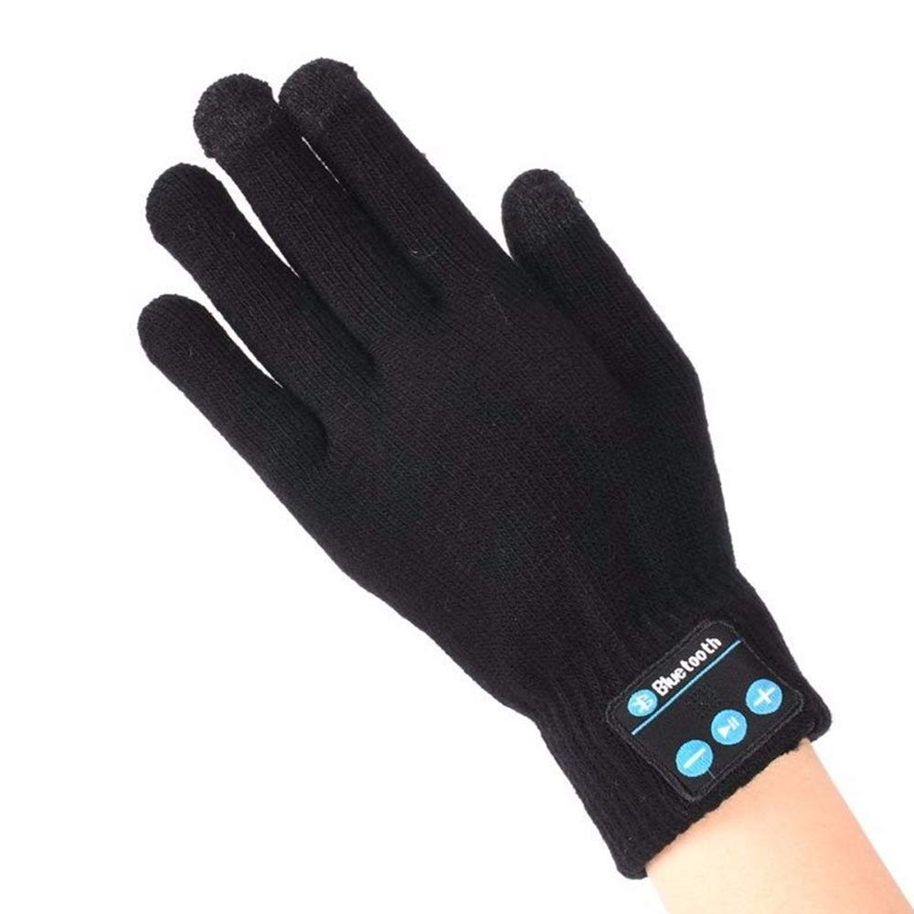 Bluetooth-handsker, trådløse bluetooth-handsker, vinterhandsker-berøringsskærm med indbyggede stereohøjttalere, aftagelige hovedtelefoner