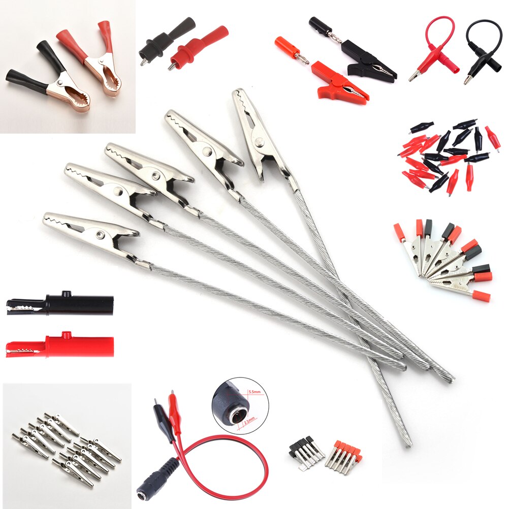Multi Styles Metal Alligator Clips Power Cable Crocodile Test Clip For Multimeter Car Battery Test