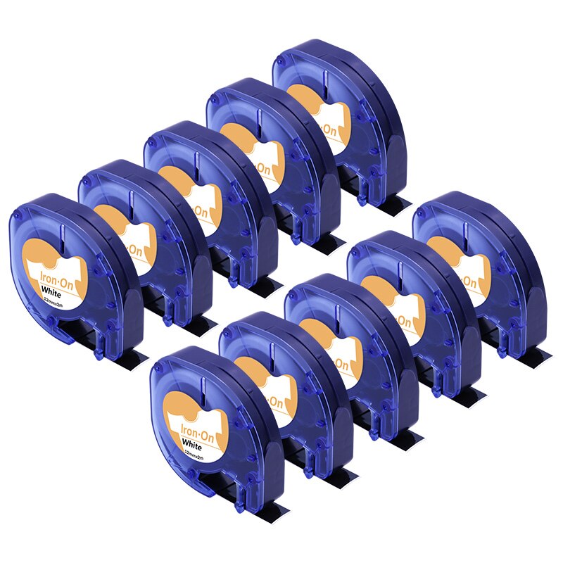 Cintas de etiquetas para Dymo LetraTag LT, 91200, 91330, 10697, 91220, 59421, S0721510, color negro sobre blanco, paquete de 10 Uds.: A18771