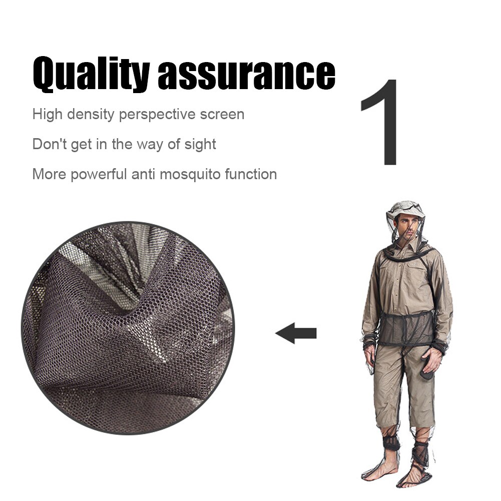 Traje antimosquitos de malla para pesca, camisa protectora de insectos, guantes, chaqueta de insectos, trajes con capucha de malla para verano