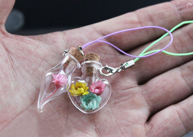 5 pièces bricolage pendentifs bouchon de liège flacon de stockage Mini verre bouteilles de liège vides échantillons pots souhaitant bouteille de mariage décoration de la maison