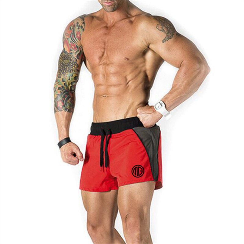 Shorts de course décontractés pour hommes, vêtements de sport, de jogging, de fitness, de yoga, d'entraînement, d'été, grande taille: Rouge / M