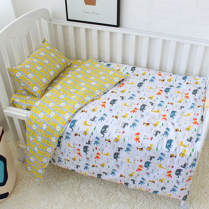 3Pcs Baby Bedding Set Cotton Crib Sets Black White Stripe Cross Pattern Baby Cot Set Including Duvet Cover Pillowcase Bed Sheet: NO1
