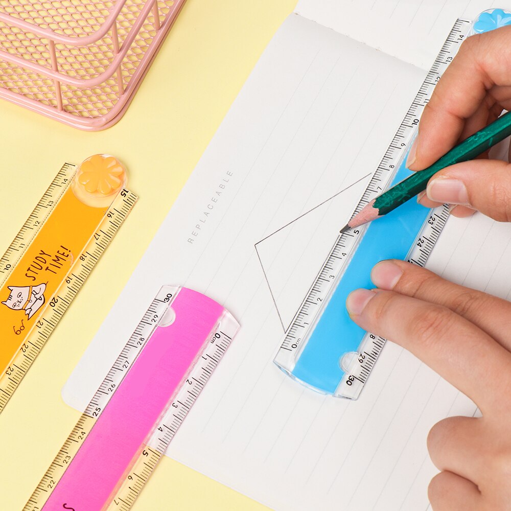 Plantilla plegable de 30cm, regla plegable, reglas multifunción de dibujo DIY para niños, estudiantes, oficina, escuela, papelería, 1 ud.