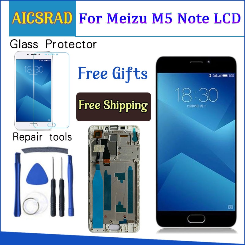 Lcd-scherm + Digitizer Touch Screen Glas Vervangende Onderdelen Voor Meizu M5 Note 5.5 Inch Met Frame 1920*1080
